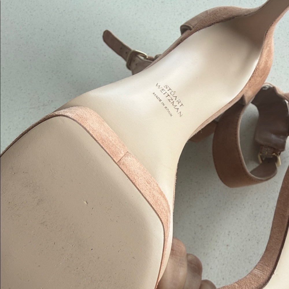 Stuart Weitzman Tan Suede Platform Heels - Picture 4 of 6